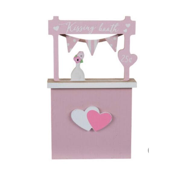 Mini Pink Valentine Kissing Booth Sign Decor - Picture 2 of 2